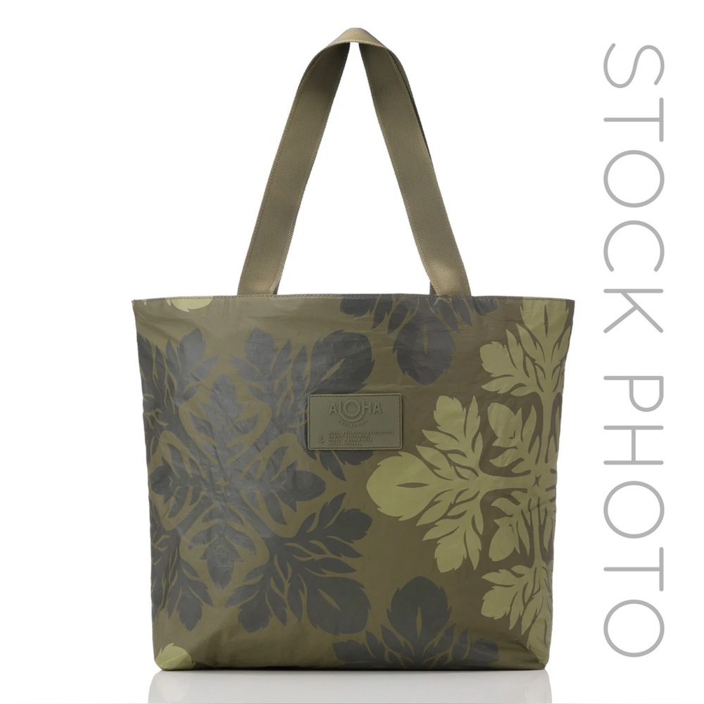 ALOHA Collection Olive and Gray Tote Bag